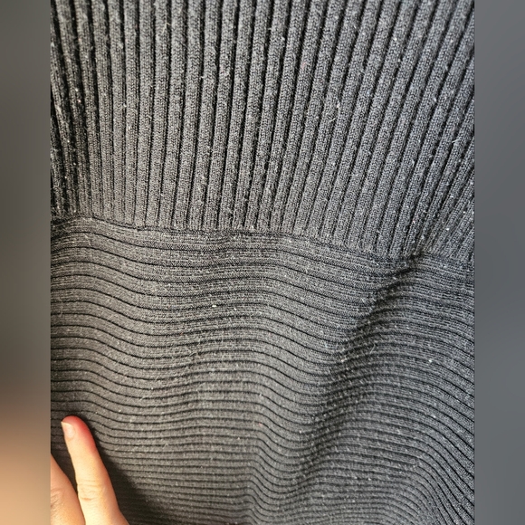 Cato Black Fuzzy Trim Open Front Cardigan - Picture 4 of 4